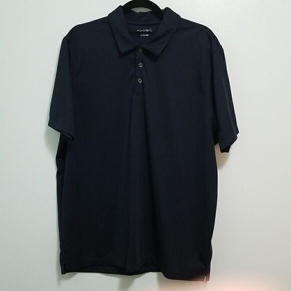 Axist, slim fit, black golf shirt. Size XXL. - Picture 1 of 3